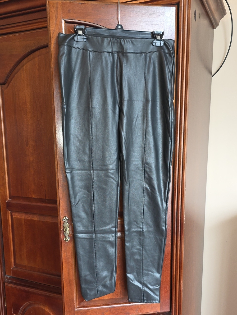 Ambiance Apparel Faux Leather Pants Lg